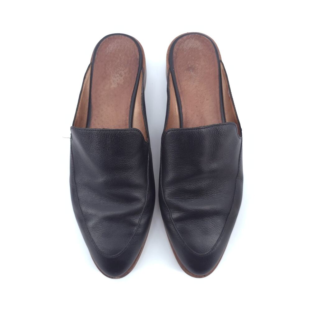 Madewell Frances Minimal City Loafer Mule True Black Leather Slide On K4443 8.5